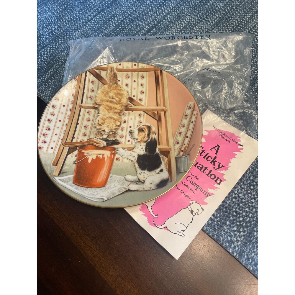 A Sticky Situation Collectible Plate Pam Cooper Mixed Company 1989